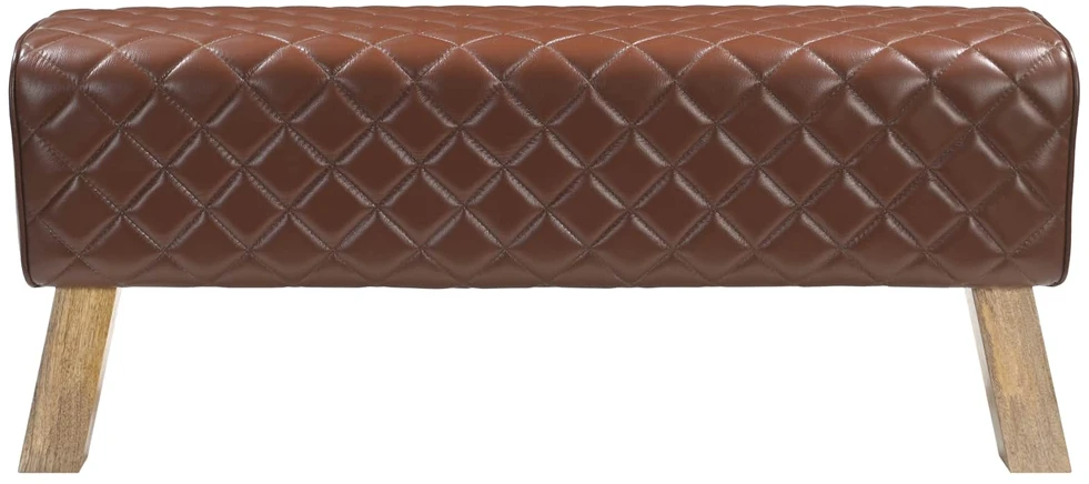 suoliukas 110 x 30 x 45 cm Tikra oda Ruda deimantinė