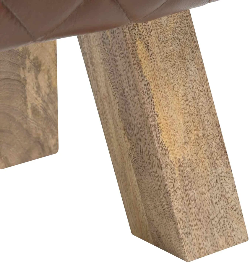 suoliukas 110 x 30 x 45 cm Tikra oda Ruda deimantinė