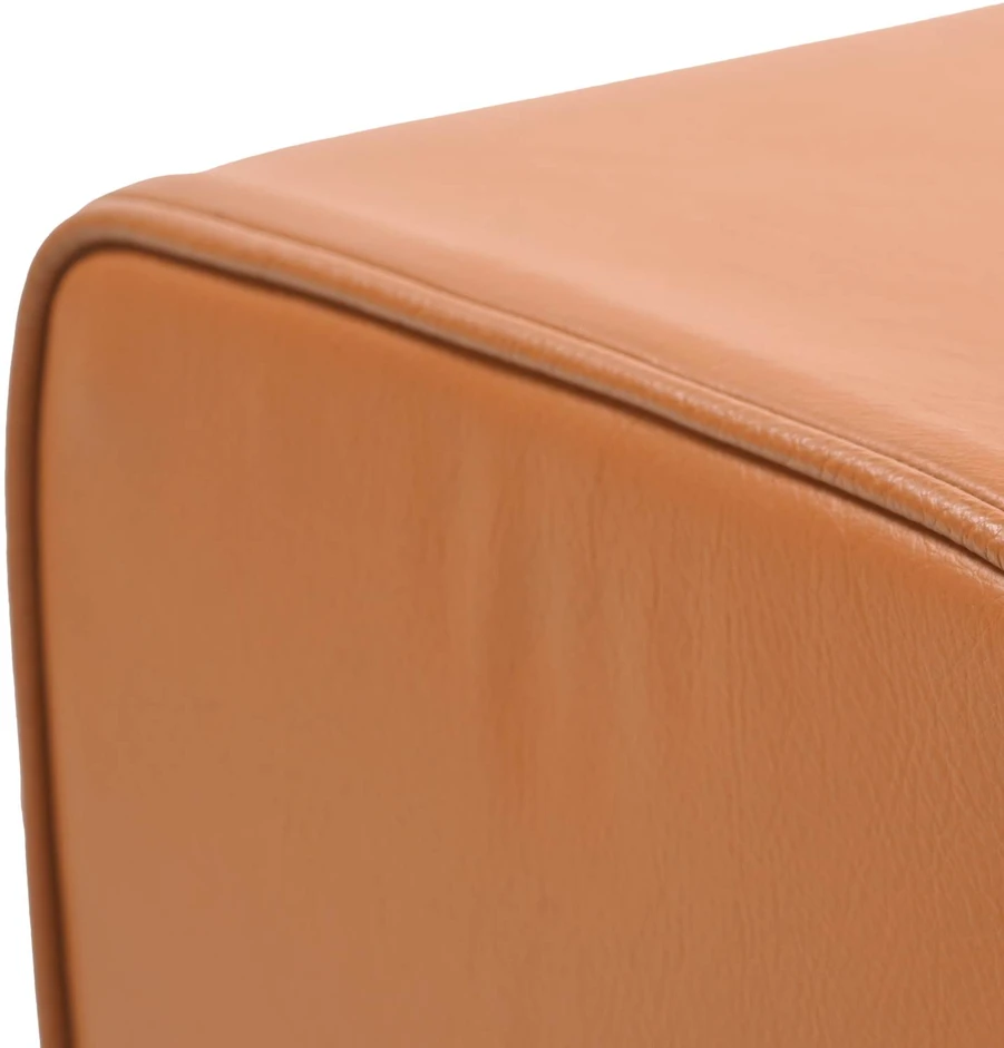 suoliukas 110 x 30 x 45 cm Tikra oda Ruda