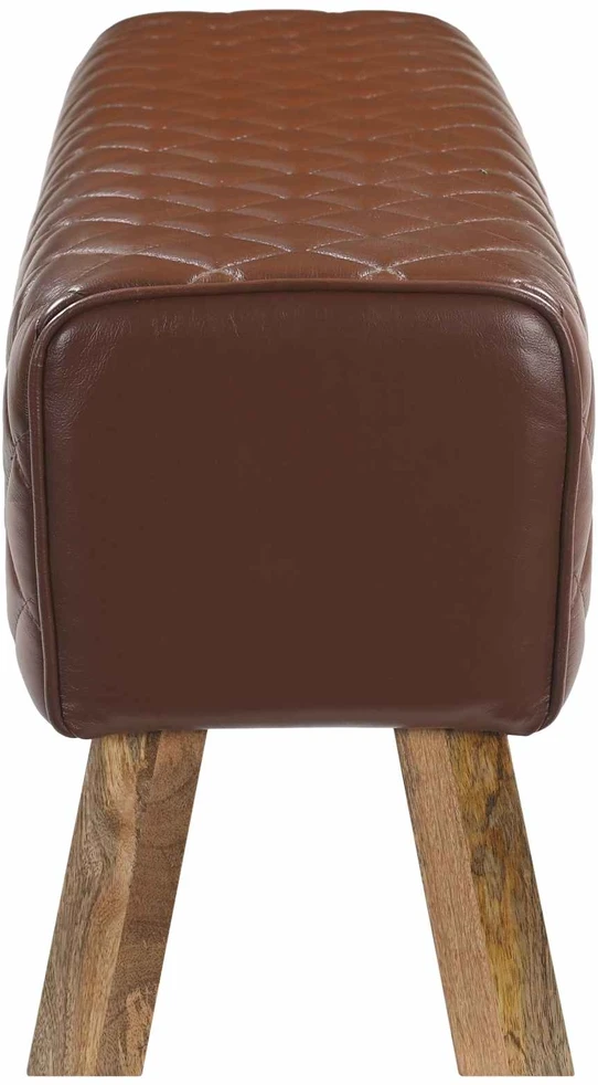 suoliukas 110 x 30 x 45 cm Tikra oda Ruda deimantinė