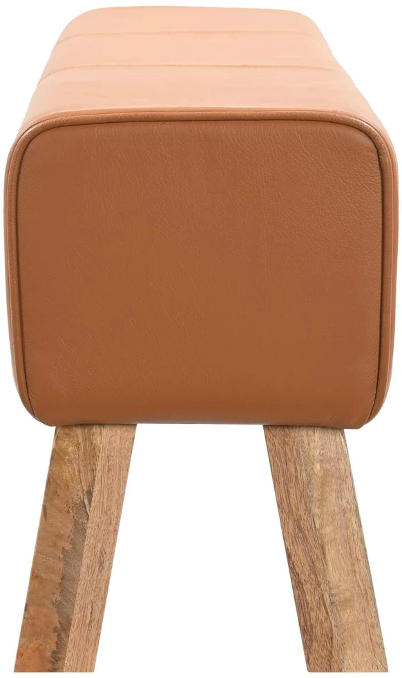 suoliukas 110 x 30 x 45 cm Tikra oda Ruda