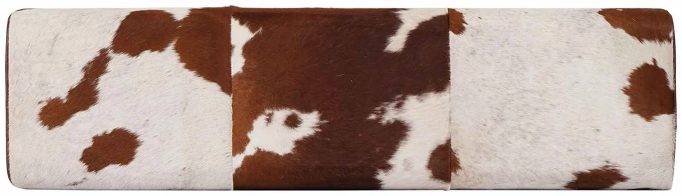 suoliukas 110 x 30 x 45 cm Tikra oda Ruda ir balta