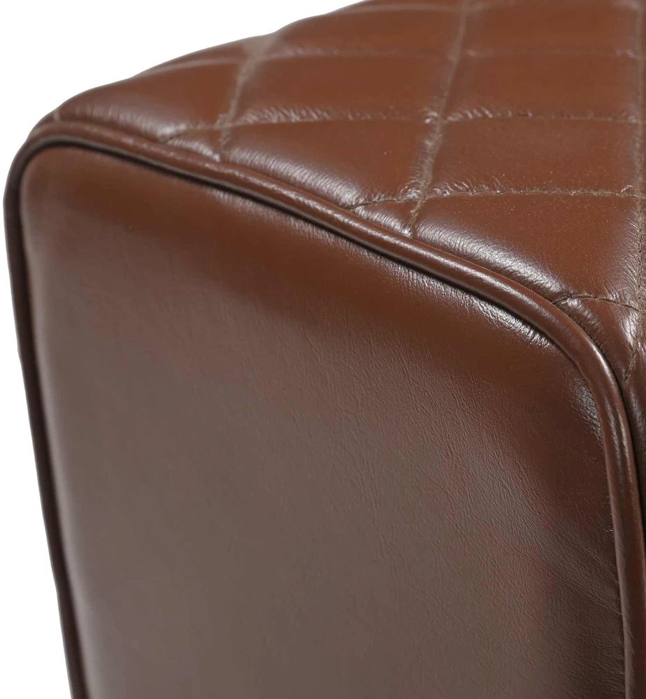 suoliukas 110 x 30 x 45 cm Tikra oda Ruda deimantinė