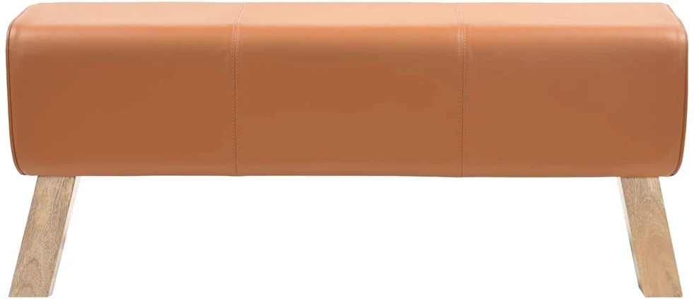 suoliukas 110 x 30 x 45 cm Tikra oda Ruda