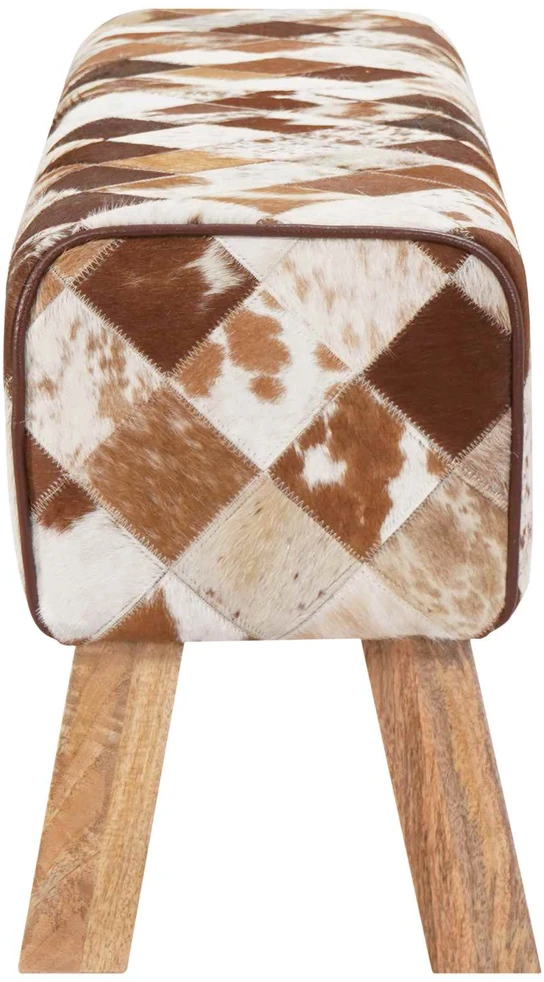 suoliukas 110 x 30 x 45 cm Tikra oda Rudas skiautinys