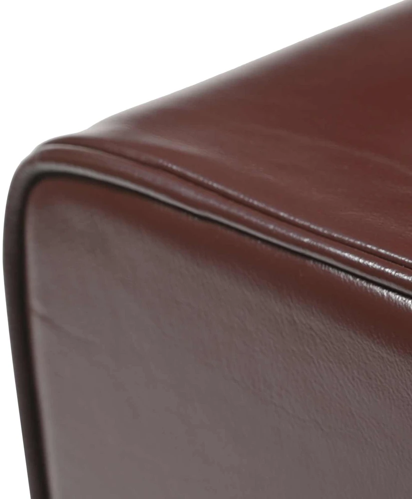 suoliukas 110 x 30 x 45 cm Tikra oda Tamsiai rudas