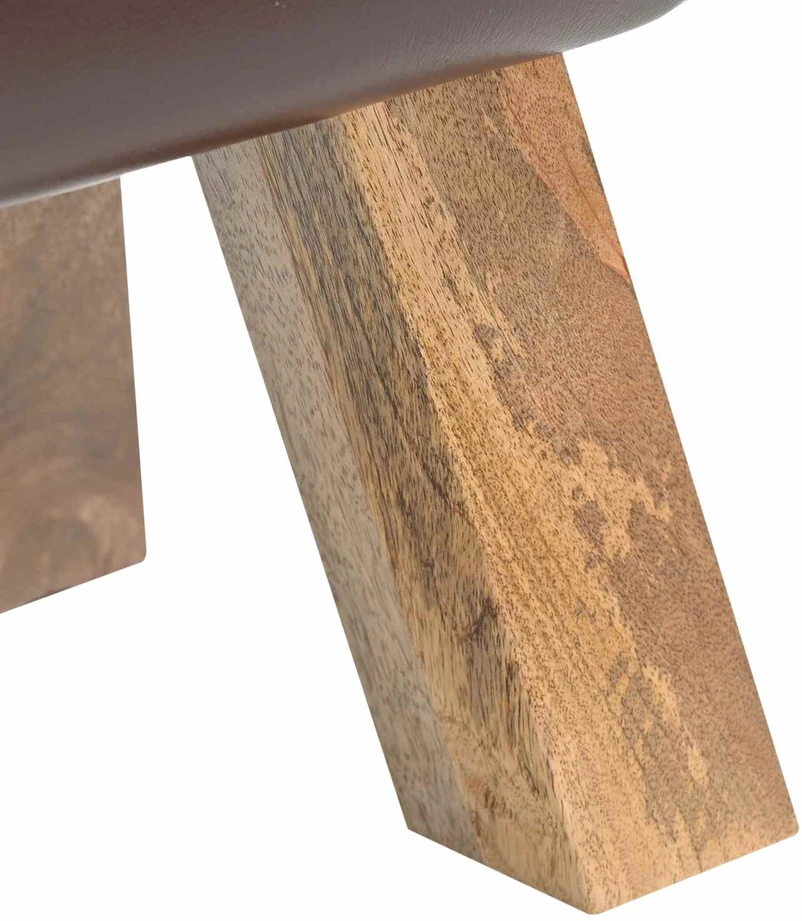 suoliukas 110 x 30 x 45 cm Tikra oda Tamsiai rudas