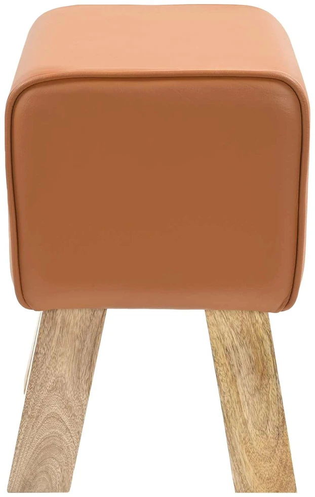 suoliukas 40 x 30 x 45 cm Tikra oda Ruda