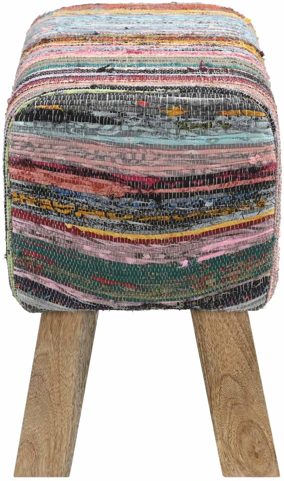 suoliukas 60 x 30 x 45 cm Tikra oda Įvairiaspalvis