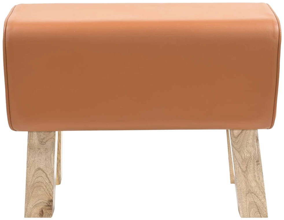 suoliukas 60 x 30 x 45 cm Tikra oda Ruda