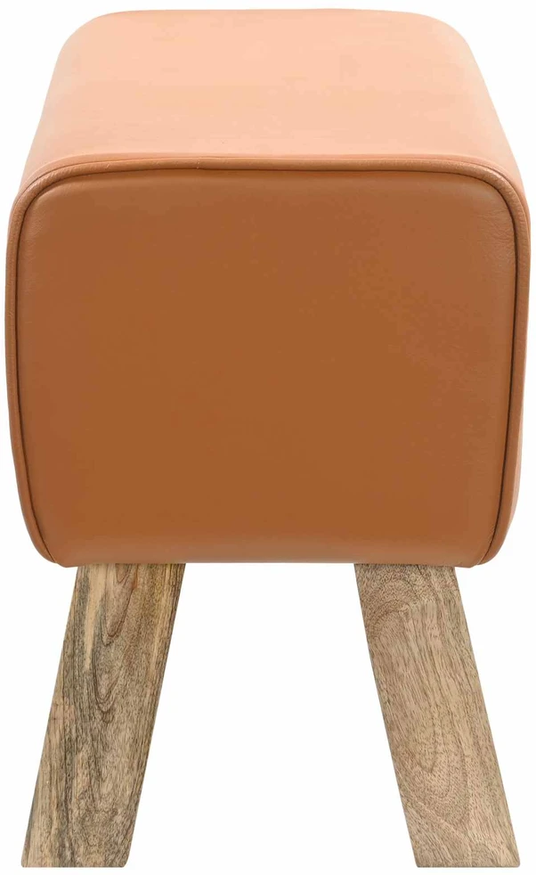 suoliukas 60 x 30 x 45 cm Tikra oda Ruda