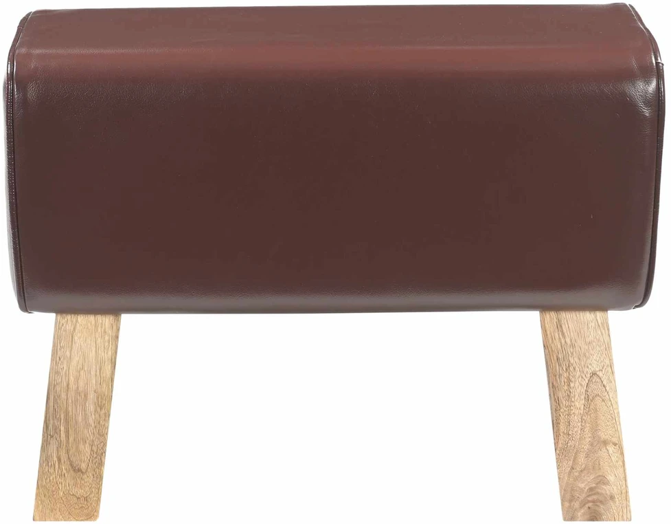 suoliukas 60 x 30 x 45 cm Tikra oda Tamsiai rudas