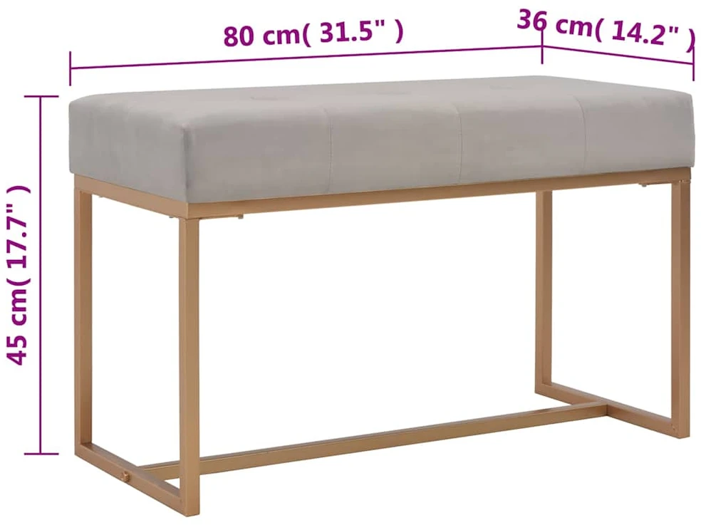 Suoliukas, 80cm, pilkas, aksomas