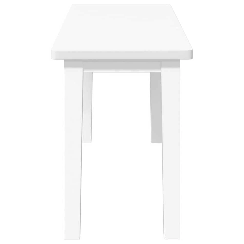 Suoliukas 90 cm Balta medžio masyvo guma