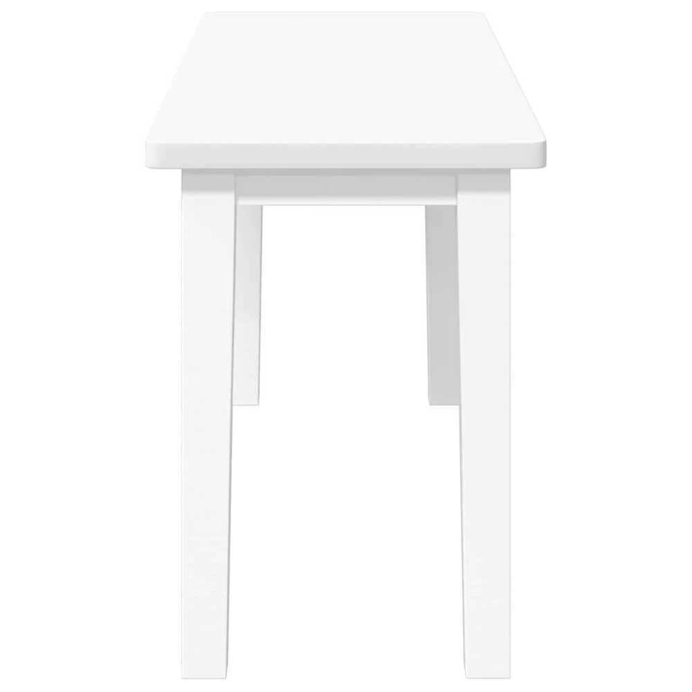 Suoliukas 90 cm Balta medžio masyvo guma