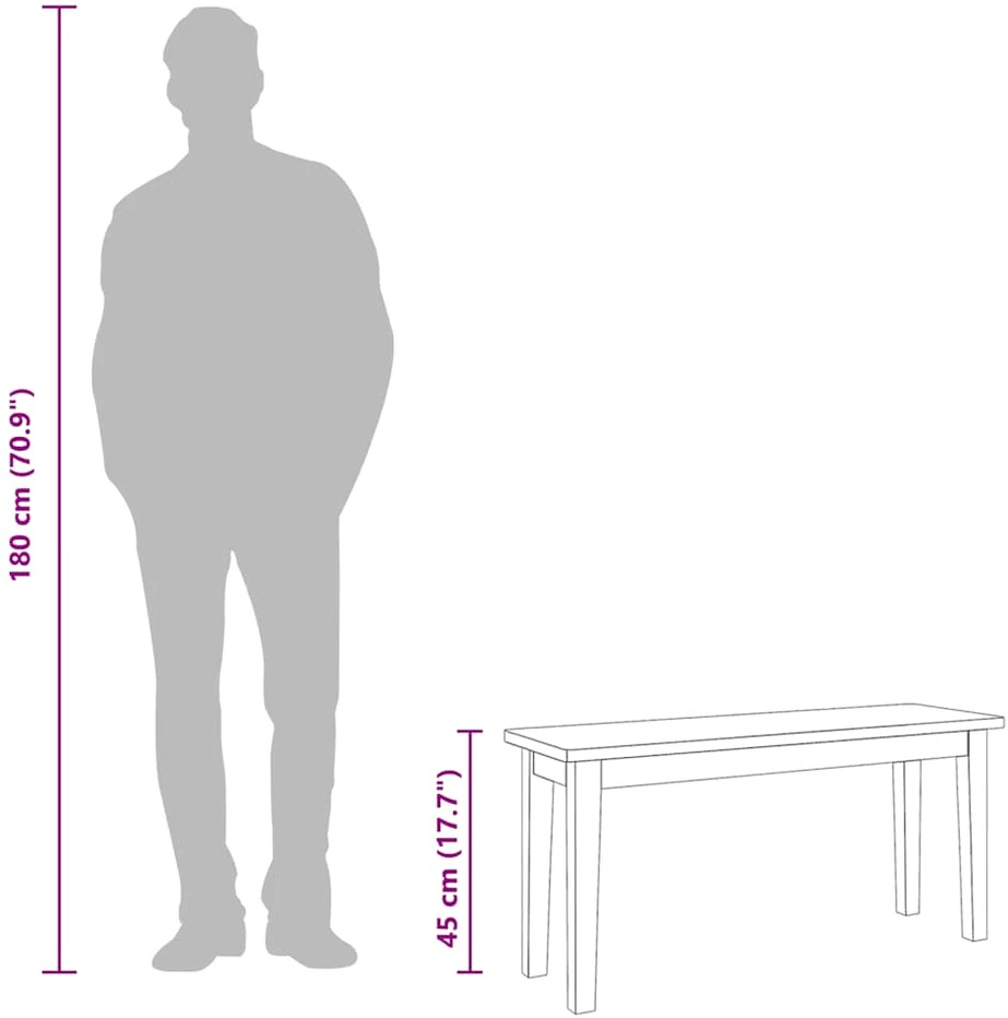 Suoliukas 90 cm Medžio masyvo guma