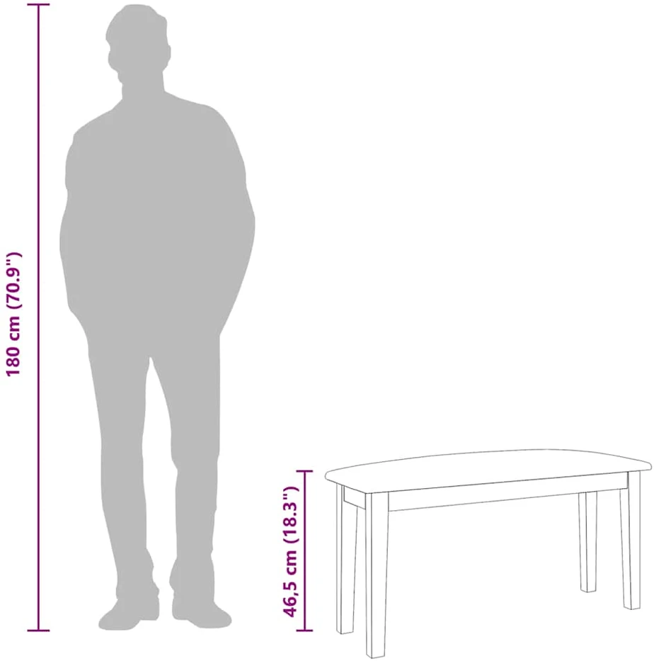 Suoliukas 90 cm Ruda medžio masyvo guma