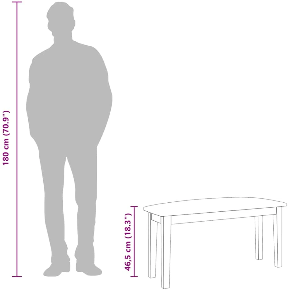 Suoliukas 90 cm Ruda medžio masyvo guma