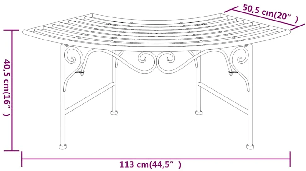 Suoliukas aplink medį, juodos spalvos, 113cm, plienas