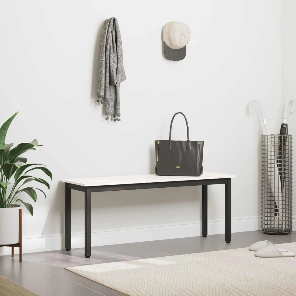 suoliukas Balta 110 x 35 x 45 cm Kietos pušies mediena