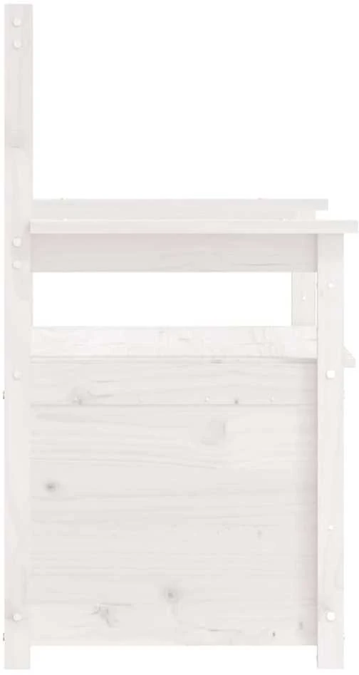 Suoliukas, baltas, 112,5x51,5x96,5cm, pušies medienos masyvas