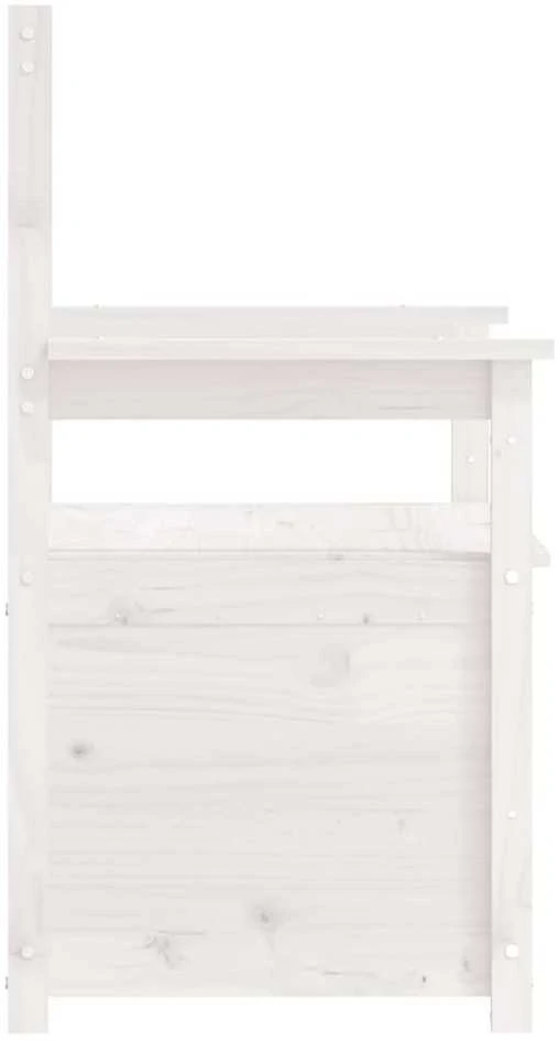Suoliukas, baltas, 112,5x51,5x96,5cm, pušies medienos masyvas