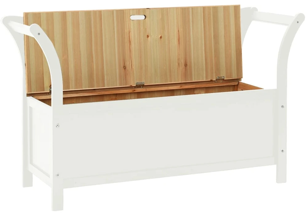 Suoliukas, baltos spalvos, 107x45x75,5cm, eglės masyvas