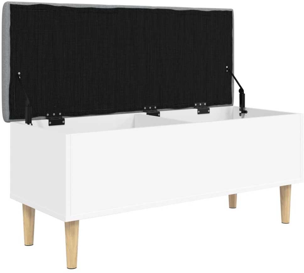 Suoliukas-daiktadėžė, baltas, 102x42x46cm, apdirbta mediena