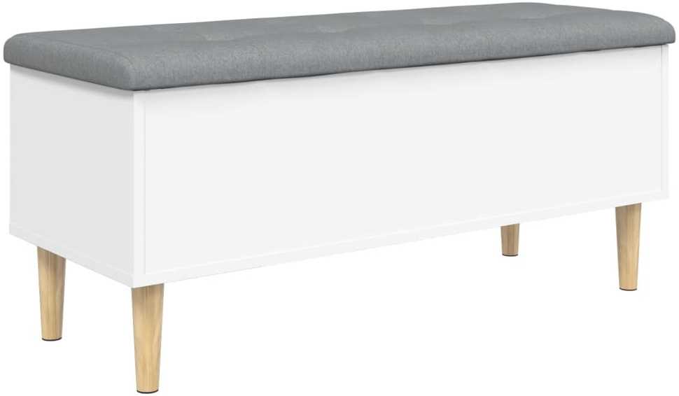 Suoliukas-daiktadėžė, baltas, 102x42x46cm, apdirbta mediena
