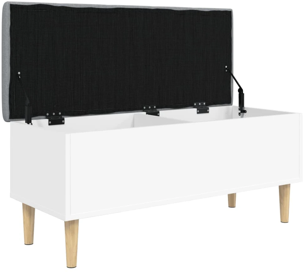 Suoliukas-daiktadėžė, baltas, 102x42x46cm, apdirbta mediena