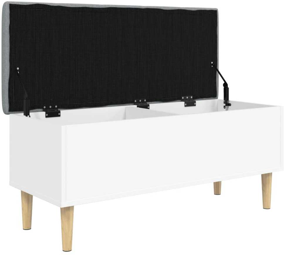 Suoliukas-daiktadėžė, baltas, 102x42x46cm, apdirbta mediena