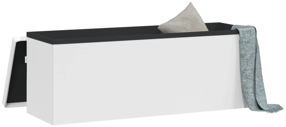 Suoliukas-daiktadėžė, baltas spalvos, PVC, sulankstomas