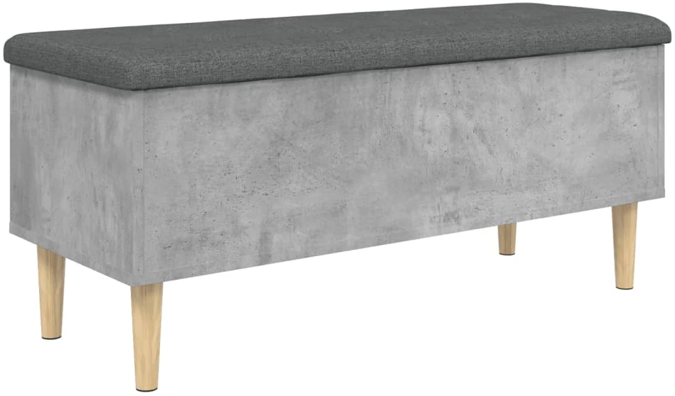 Suoliukas-daiktadėžė, betono, 102x42x46cm, apdirbta mediena