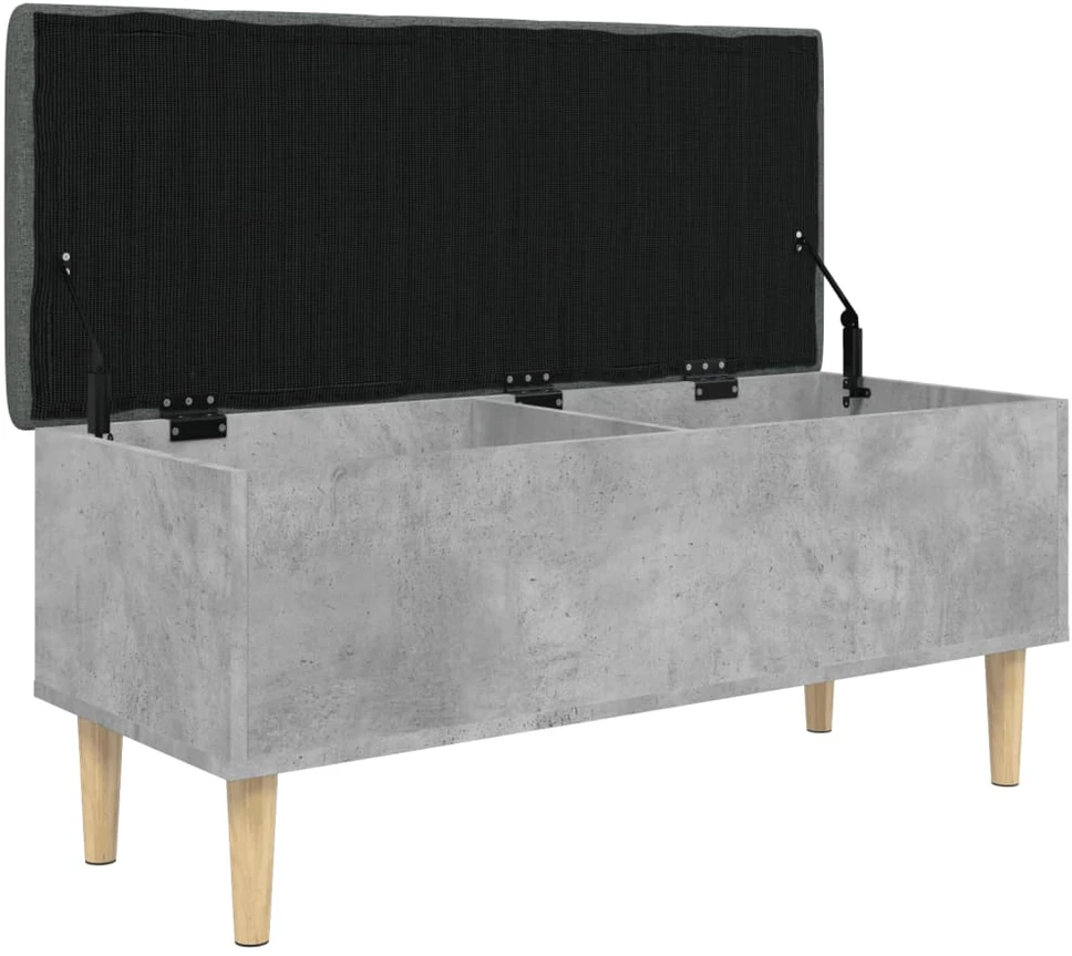 Suoliukas-daiktadėžė, betono, 102x42x46cm, apdirbta mediena