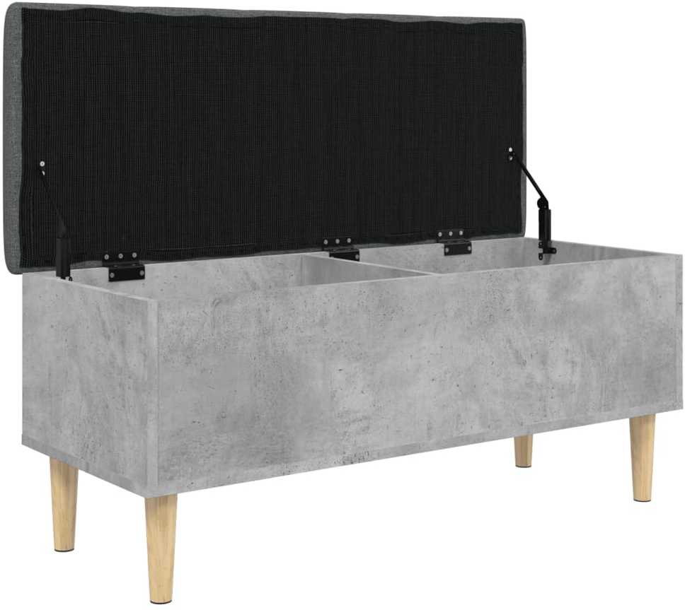 Suoliukas-daiktadėžė, betono, 102x42x46cm, apdirbta mediena