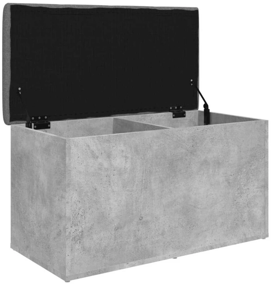 Suoliukas-daiktadėžė, betono, 82x42x45cm, apdirbta mediena
