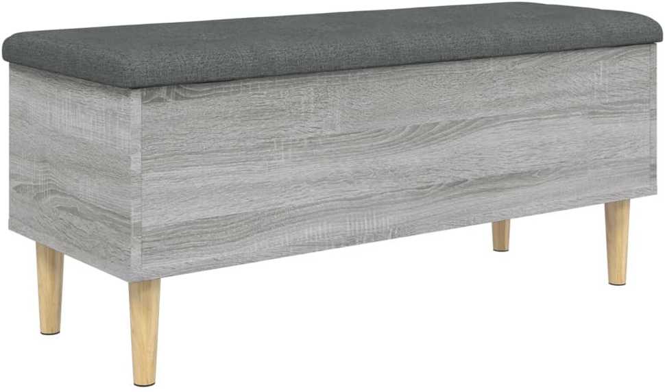 Suoliukas-daiktadėžė, pilkas, 102x42x46cm, apdirbta mediena