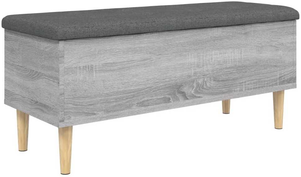 Suoliukas-daiktadėžė, pilkas, 102x42x46cm, apdirbta mediena