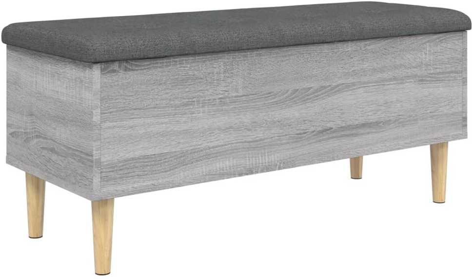 Suoliukas-daiktadėžė, pilkas, 102x42x46cm, apdirbta mediena
