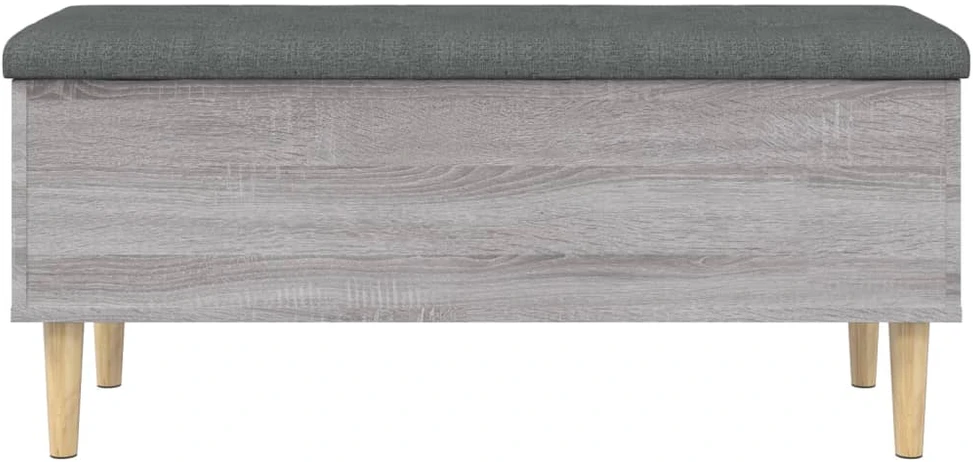 Suoliukas-daiktadėžė, pilkas, 102x42x46cm, apdirbta mediena