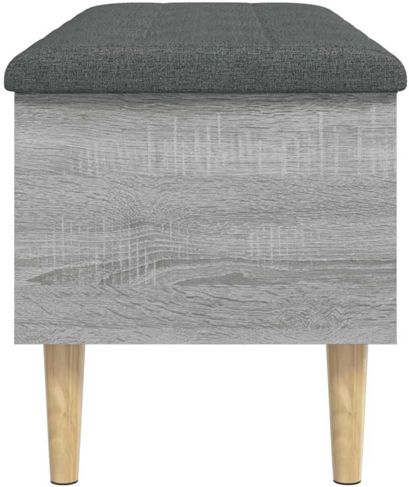 Suoliukas-daiktadėžė, pilkas, 102x42x46cm, apdirbta mediena