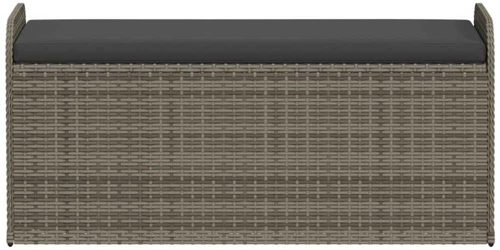 Suoliukas-daiktadėžė, pilkas, 115x51x52cm, poliratanas