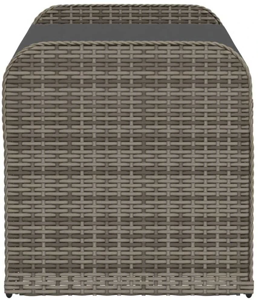 Suoliukas-daiktadėžė, pilkas, 115x51x52cm, poliratanas