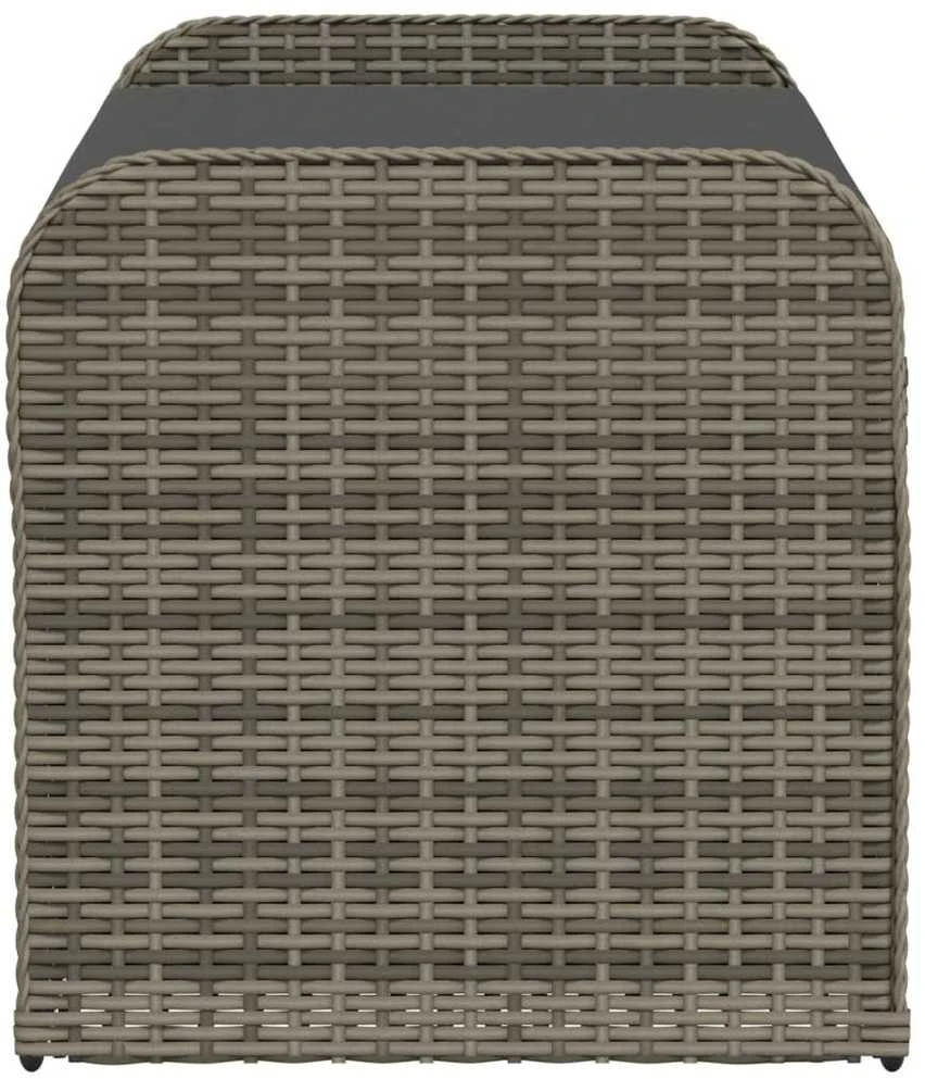 Suoliukas-daiktadėžė, pilkas, 115x51x52cm, poliratanas