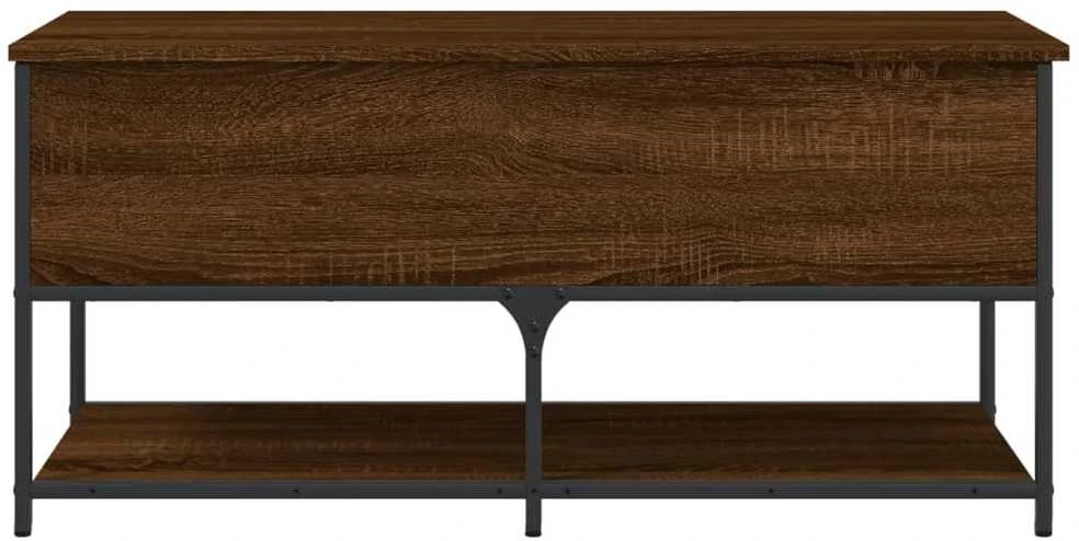 Suoliukas-daiktadėžė, rudas, 100x42,5x47cm, apdirbta mediena