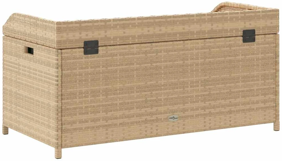 Suoliukas-daiktadėžė, smėlio, 100x50x52cm, poliratanas/akacija