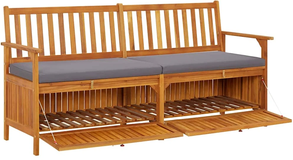 Suoliukas-daiktadėžė su pagalvėle, 170cm, akacijos masyvas