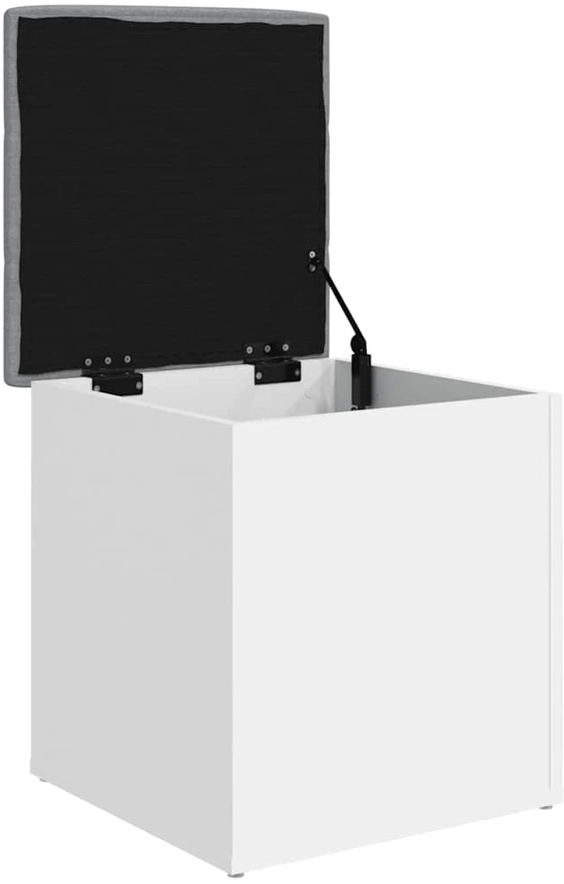 Suoliukas-daiktadėžė, baltas, 42x42x45cm, apdirbta mediena
