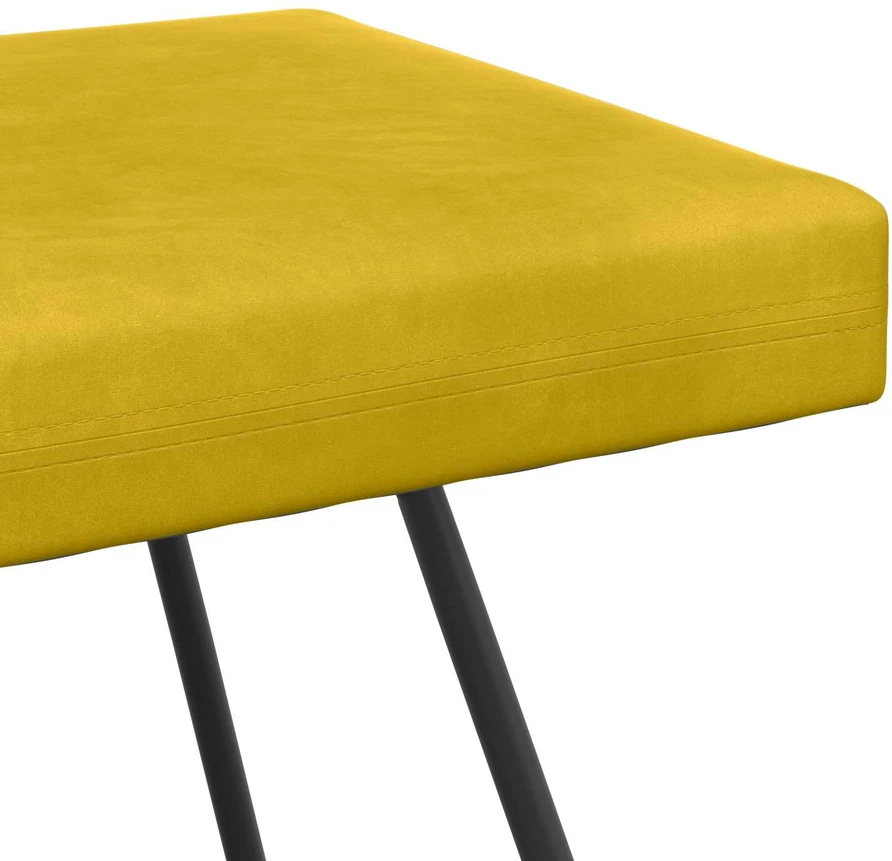 suoliukas Geltona 110 x 40 x 45 cm Aksomas
