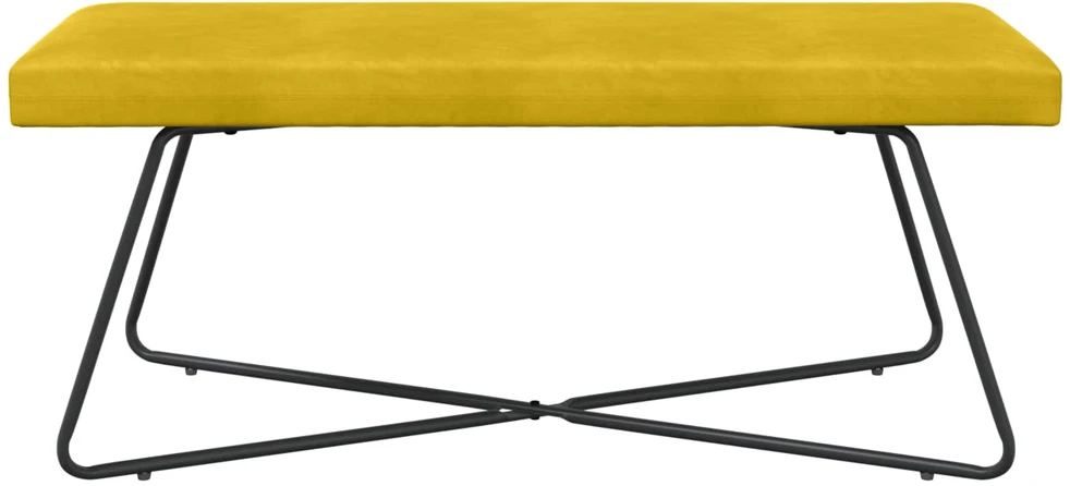 suoliukas Geltona 110 x 40 x 45 cm Aksomas